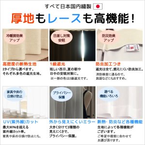 画像2: ●【送料無料】高機能スペシャルセット　1級(2級)遮光防炎加工カーテンとミラーレース　規格サイズ【受注生産A】