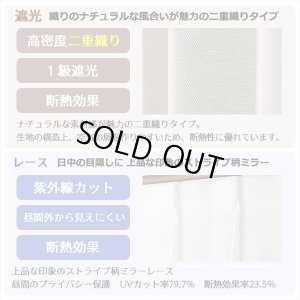 画像2: ★送料無料 アウトレット カーテン 4枚セット 遮光1級 + レース お買い得カーテン4枚組 1級遮光カーテン2枚 レースカーテン2枚 計4枚入り 8366 4250 カーテンセット おしゃれ 既製品 遮光1級 遮熱 断熱 【在庫品】