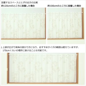 画像5: ★カフェカーテン レース ワイドサイズ 横長 幅広 幅190cm ミラーレース 木の実とリーフ柄プリント4155 おしゃれ 昼間外から見えにくい UVカット 巾(幅)190×高さ50・70・90cm丈 1枚入【在庫品】大きい幅 メール便可(1枚まで)