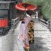 画像2: ★のれん 3179「祇園舞妓」 巾85×高さ150cm【在庫品】 ノレン 暖簾 京都 メール便可(1枚まで) (2)