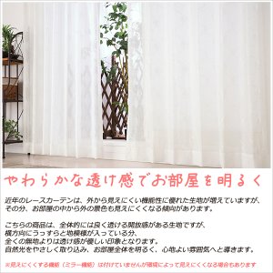 画像4: ★送料無料 即納サービスサイズ レースカーテン ボイル トレリス調 刺繍 ホワイト 4335 「エイル」エレガント 既製品 巾(幅)100cm2枚組(入) 【在庫品】 17l
