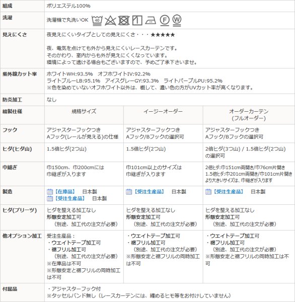 画像16: 【送料無料】ふわふわレースカーテン『ピクシー』4112　夜でも外から見えにくい UVカット イージーオーダー　1枚入り【受注生産A】 (16)