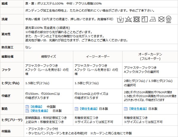 画像15: 送料無料 遮光カーテン 遮光 1級 遮光率100％ 完全遮光 断熱 省エネ 防音 ボンディング 形態安定加工 5346 規格サイズ 【受注生産A】 (15)
