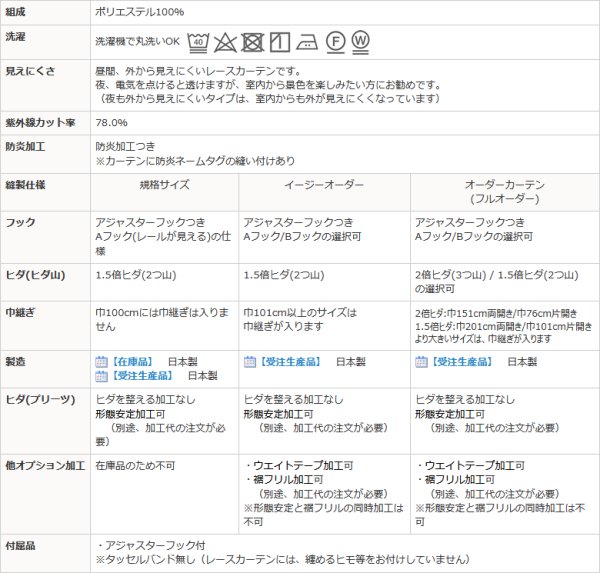 画像18: ★送料無料 レースカーテン ミラー 防炎加工 UVカット 遮熱 断熱 昼間外から見えにくい 無地 「テイラー」4355オフホワイト 巾(幅)100cm2枚組(入) 【在庫品】17l (18)
