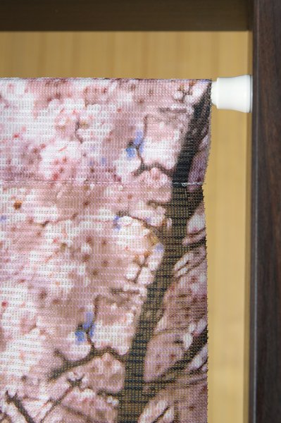 画像3: ★のれん 32045「富士山と桜」 巾85×高さ150cm【在庫品】 ノレン 暖簾 富士山 桜 湖 柄プリント メール便可(1枚まで) (3)