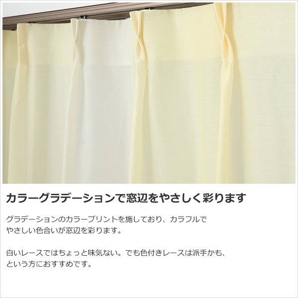 画像6: ★送料無料 レースカーテン 訳あり アウトレット 1枚入り グラデーションカラー カラフル 色付きレース 幅100cm×高さ(丈)133・176・198cm 1枚入り 既製品 均一価格 幅100センチ【在庫品】 (6)